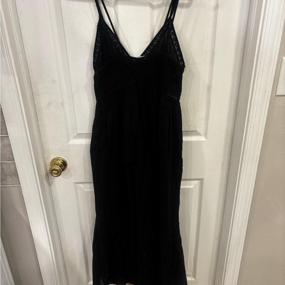 Zara Pretty Black Crochet Detail Dress size sm NWT